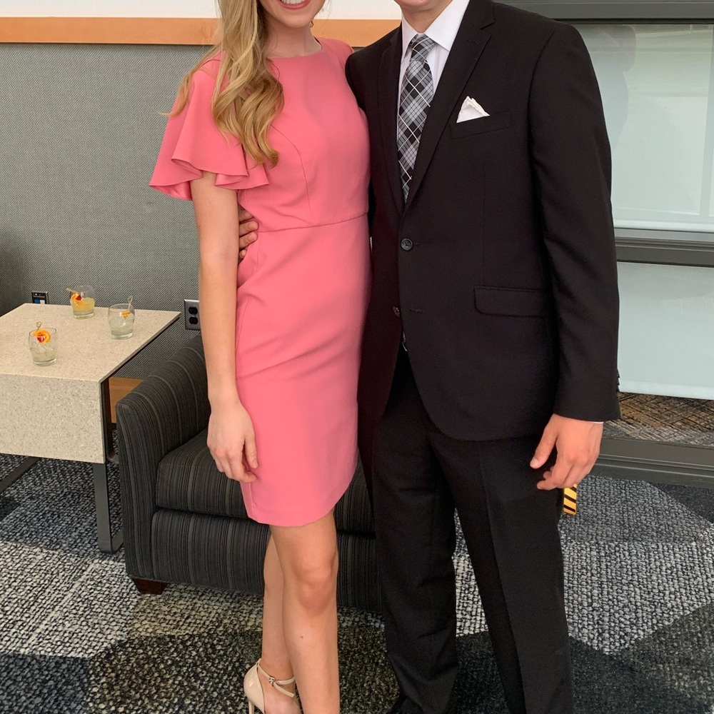 Pink Ruffle Sleeve Dress - Picture 2 of 2